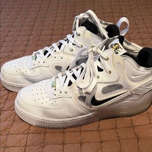 Nike Air Force 1 White with Black Swoosh